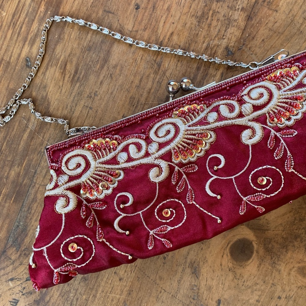 Vintage Small Red Clutch Bag